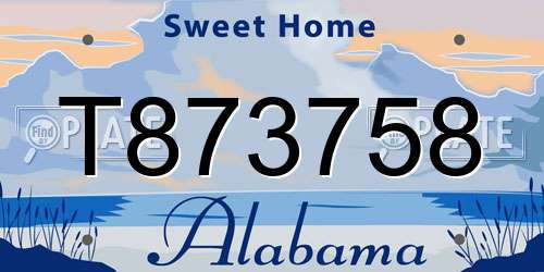 T873758 Alabama License Plate