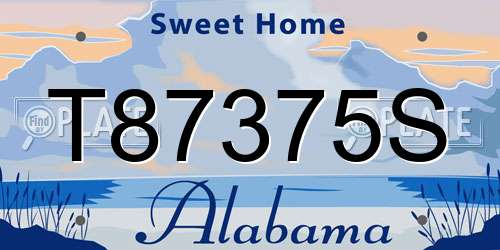 T87375S Alabama License Plate