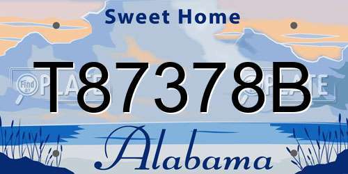 T87378B Alabama License Plate