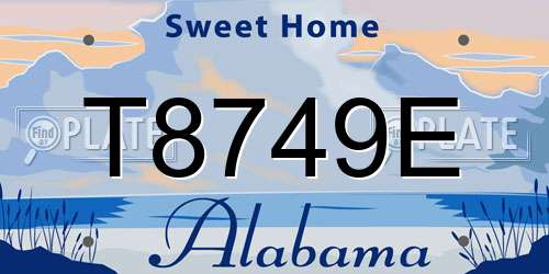 T8749E Alabama License Plate