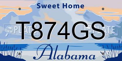 T874GS Alabama License Plate
