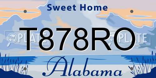 T878RO Alabama License Plate
