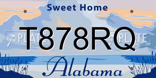 T878RQ Alabama License Plate