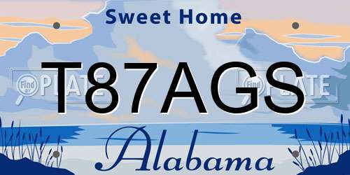 T87AGS Alabama License Plate