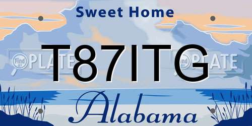 T87ITG Alabama License Plate