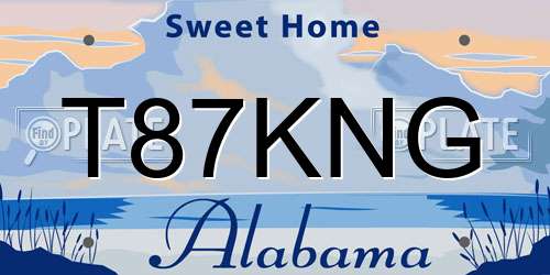 T87KNG Alabama License Plate