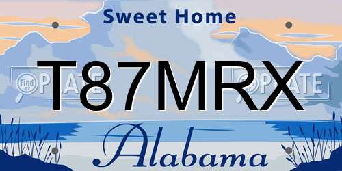 T87MRX Alabama License Plate
