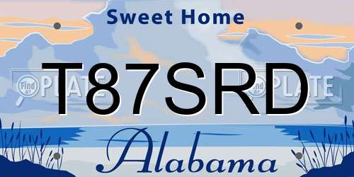 T87SRD Alabama License Plate
