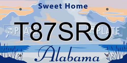 T87SRO Alabama License Plate