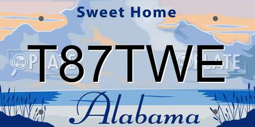 T87TWE Alabama License Plate