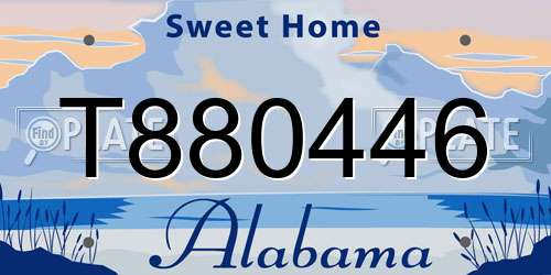 T880446 Alabama License Plate