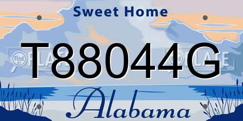T88044G Alabama License Plate