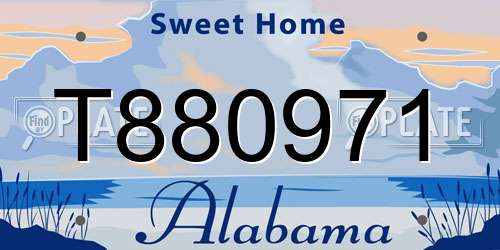 T880971 Alabama License Plate