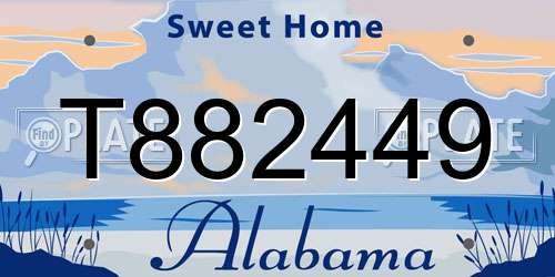 T882449 Alabama License Plate