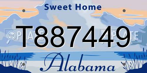 T887449 Alabama License Plate