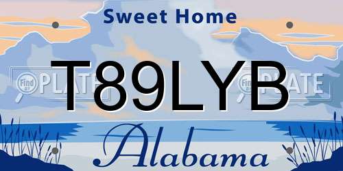 T89LYB Alabama License Plate