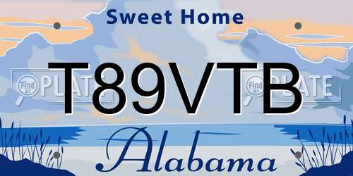 T89VTB Alabama License Plate