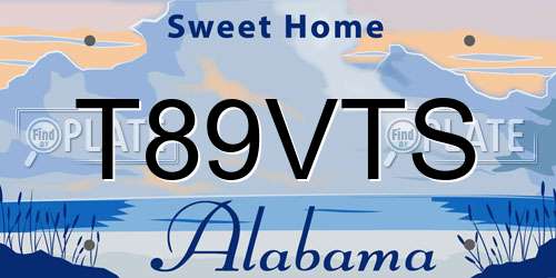 T89VTS Alabama License Plate