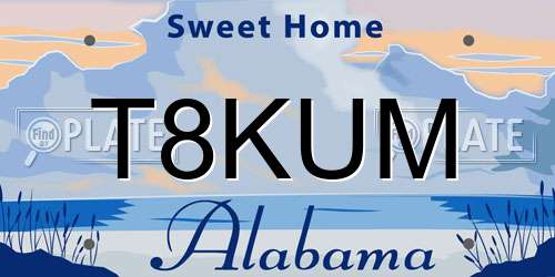 T8KUM Alabama License Plate
