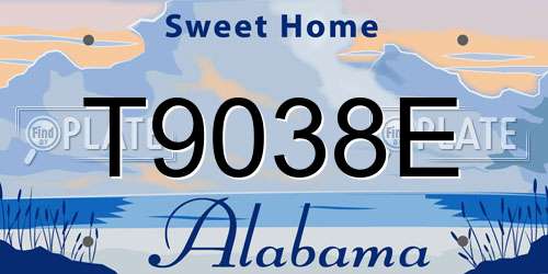 T9038E Alabama License Plate