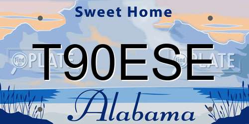 T90ESE Alabama License Plate