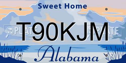T90KJM Alabama License Plate