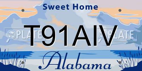 T91AIV Alabama License Plate