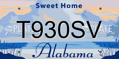T930SV Alabama License Plate