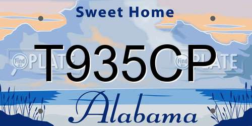 T935CP Alabama License Plate