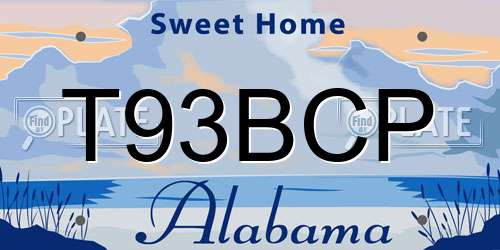 T93BCP Alabama License Plate