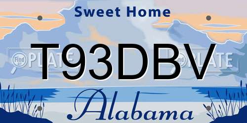 T93DBV Alabama License Plate