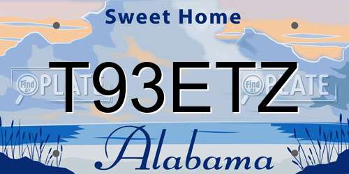 T93ETZ Alabama License Plate