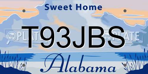 T93JBS Alabama License Plate