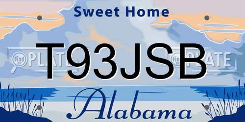 T93JSB Alabama License Plate
