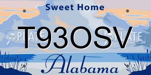 T93OSV Alabama License Plate