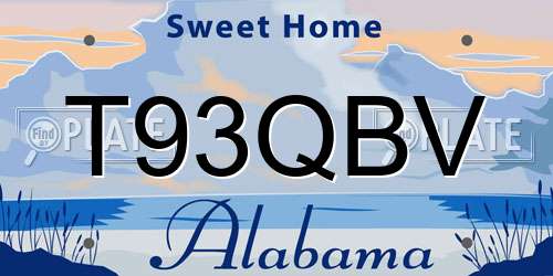 T93QBV Alabama License Plate