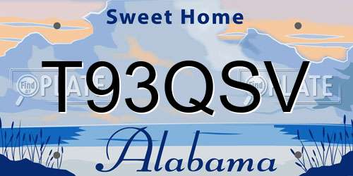 T93QSV Alabama License Plate