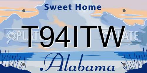 T94ITW Alabama License Plate