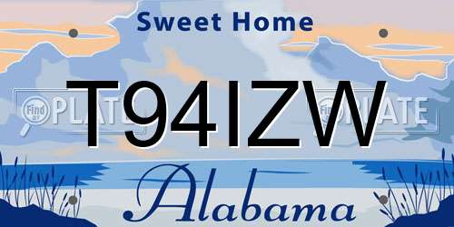 T94IZW Alabama License Plate