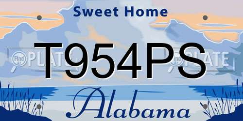 T954PS Alabama License Plate