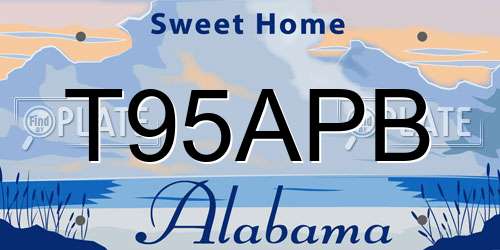 T95APB Alabama License Plate