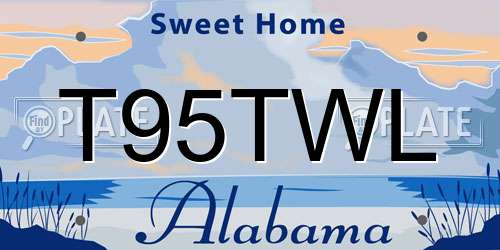 T95TWL Alabama License Plate