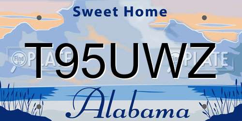 T95UWZ Alabama License Plate