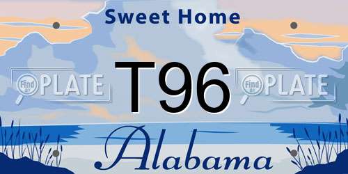 T96 Alabama License Plate