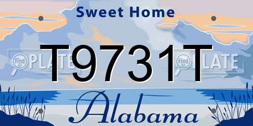 T9731T Alabama License Plate