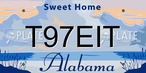 T97EIT Alabama License Plate