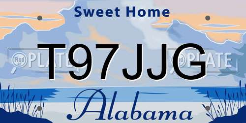 T97JJG Alabama License Plate