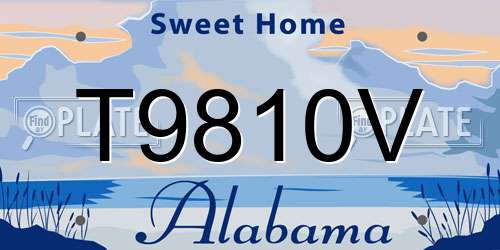 T9810V Alabama License Plate