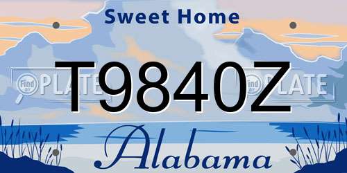 T9840Z Alabama License Plate