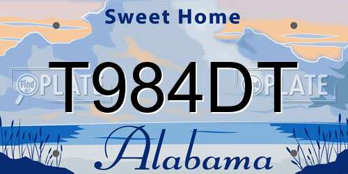 T984DT Alabama License Plate